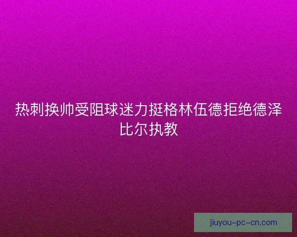 热刺换帅受阻球迷力挺格林伍德拒绝德泽比尔执教