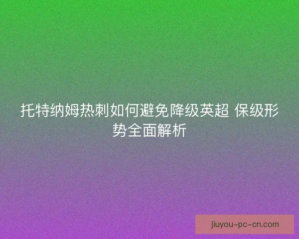 托特纳姆热刺如何避免降级英超 保级形势全面解析
