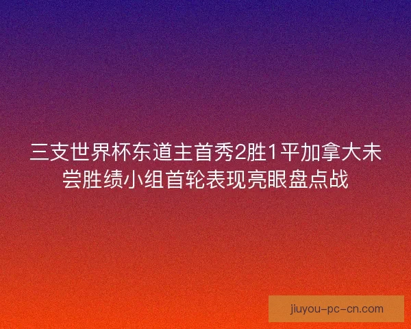 三支世界杯东道主首秀2胜1平加拿大未尝胜绩小组首轮表现亮眼盘点战